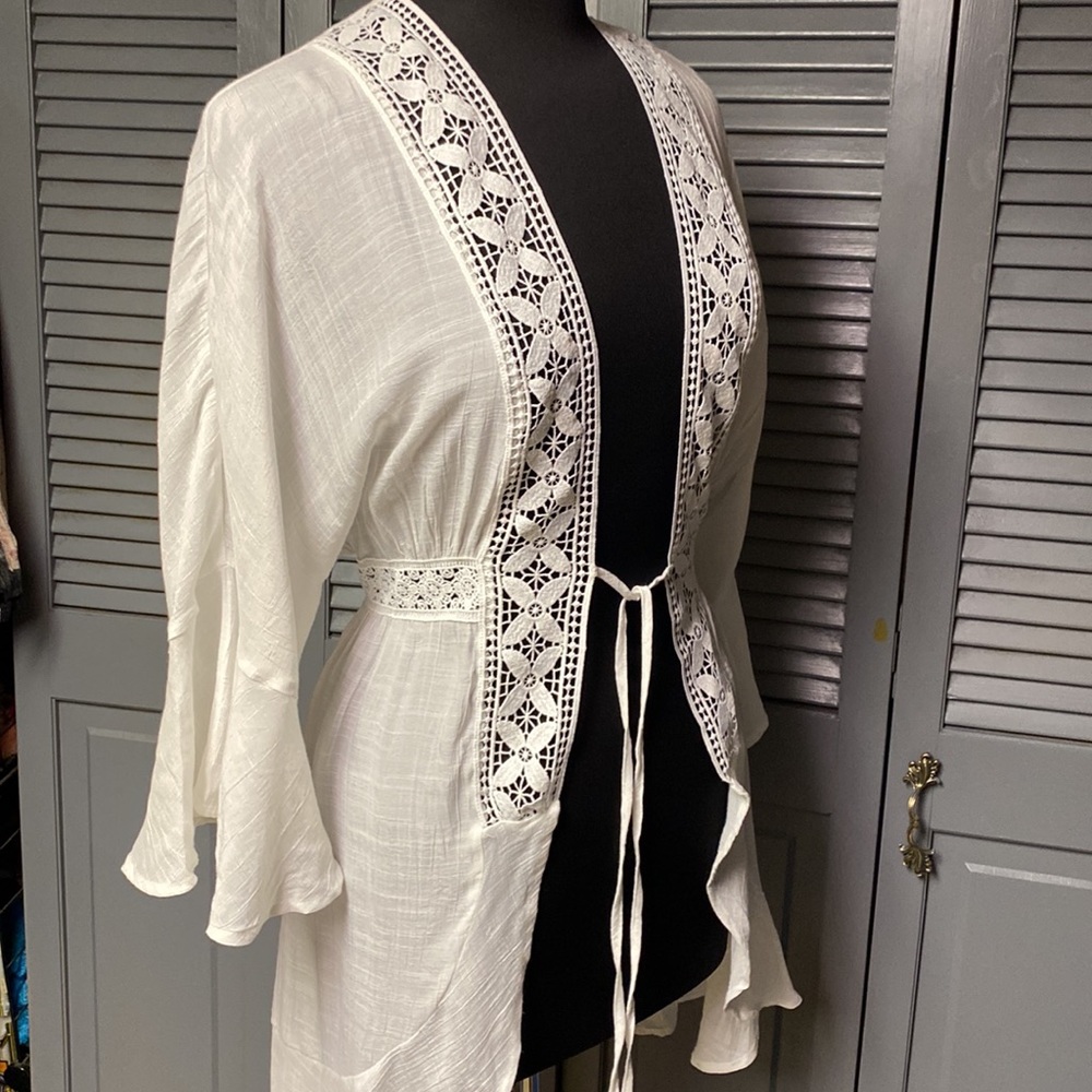Love Tree White, Robe Kimono Cover Up - Small - Picture 8 of 12